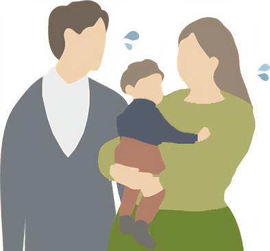 困っている夫婦のイラスト
